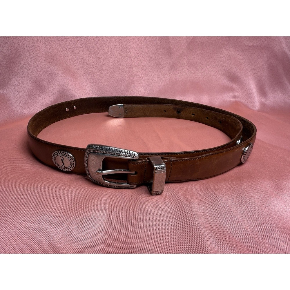 PGA Tour Brown Leather Golf Concho Belt Size Western 51"